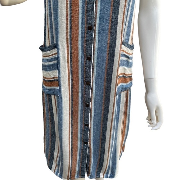 MONTEAU Sleeveless Linen Blend Dress EUC - Picture 5 of 11